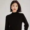 Suéter de Cachemira para Mujer, Cuello Alto Medio, Suéter Holgado Grueso de Punto, Nuevo Estilo Invierno 2026, Suéter Cálido de Punto para Capa Base