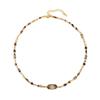 Collar de cuentas de concha de piedra natural Bamang Star, acero de titanio, doble capa superpuesta, piedra de lunares, otoño e invierno, cadena de clavícula ligera de lujo vintage