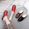 Nuevas Zapatillas de Invierno para Mujer de Terciopelo Cálidas y Antideslizantes de Pierna Única para Interior y Exterior de Media Punta para el Hogar Impermeables de PU Algodón