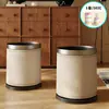 Papelera de Cuero Vintage Estilo Francés con Pedal y Tapa, Doble Capa, Estilo Minimalista, Alto Valor Estético, con Cubo Interior, Tamaño Pequeño, con Tapa