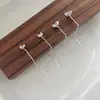 Super Fada Moissanite Zircônio Agulha de Prata Quatro Garras Argola Gancho de Orelha Brincos Longos com Franja Femininos Brincos Simples Versáteis Joias Adornos de Orelha