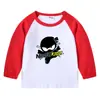 2023 Transfronteiriça Nova Primavera e Outono Camiseta Infantil Gola Redonda Desenho Animado Manga Longa Top Camisa Básica Meninos e Meninas Bebê Camiseta de Algodão