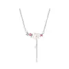 Colar de Prata Esterlina S925 para Mulheres, Estilo Coreano, Doce, Fresco, Delicado, Suave, Moderno, Colar de Corrente para Clavícula Floral Estilo Floresta