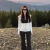 Chamarra sudadera rosa ajustada para mujer, nuevo modelo 2026, con hombros rectos, corte ceñido, que ciñe la cintura, top adelgazante para capas de otoño