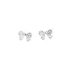 Pendientes de Lazo Súper Brillantes Completamente Incrustados de Diamante, Lujo Ligero de Nicho, Estilo Simple y Único, Pendientes Versátiles con un Toque Dulce y de Alta Gama
