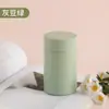Taza térmica linda y compacta con diseño de oreja plateada, taza aislada portátil de acero inoxidable de 260 ml