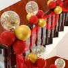 Decoração de Casamento Corrimãos de Escada, Adereços de Decoração de Quarto de Casamento, Véus de Casamento, Decoração de Quarto de Casamento, Conjunto de Bandeiras Onduladas para Escada