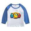 Camiseta de manga comprida para meninos e meninas roupas de outono 2022 nova camisa de algodão infantil primavera e outono camisa de fundo bonito para crianças