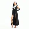 Fantasias Europeias e Americanas de Halloween para Adultos Role-Playing Páscoa Freira Cruz Virgem Vestido Fantasias de Performance