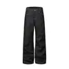 Jeans Sueltos de Pierna Ancha Denim Crudo Otoño/Invierno Nuevo Retro 14.5oz Corte A Plisados Sensación de Alta Gama
