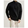 Suéter Grueso de Punto Trenzado Vintage con Media Cremallera Estilo Old Money para Hombres y Mujeres, Corte Holgado, Top de Punto Pullover de Alta Gama para Otoño e Invierno