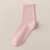Meias 100% Algodão para Mulheres, Meia de Cano Médio para Outono e Inverno, Absorventes de Suor, Antiodor, Antipelos, Sem Costura, Punho Solto, Meias para Gestantes para Mulheres