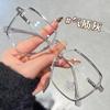 Nuevas gafas planas anti-luz azul para mujer, estilo abanico literario, con cara de viento puro, pequeñas y grandes cajas, gafas para miopía, venta al por mayor