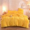 Conjunto de Quatro Peças de Veludo Vison de Outono para Comércio Exterior Cor Sólida Flanela Veludo Cristal Veludo Coral Veludo Leite Roupa de Cama Estamparia e Tingimento Reativos