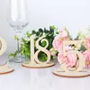 Número de Mesa de Madera 1-20 Tarjeta de Asiento Digital Creativa con Base Manualidades para Bodas Decoración de Fiestas Pequeños Adornos