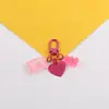 Lindo Colgante de Oso Transparente de Colores Decoración de Llavero de Caramelo Corazón Accesorios de Cuentas para Mochila DIY