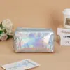 Bolsa de Almacenamiento PU Láser Iridiscente, Bolsa de Maquillaje Portátil Impermeable para Mujeres, Bolsa de Cosméticos y Artículos de Tocador para Viaje, disponible para dropshipping
