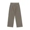 Novedad Otoño 2026 Pantalones Casuales para Hombre Estilo Retro Japonés Color Sólido Peso Pesado Versátiles Pierna Recta Pantalones de Lana
