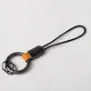 Hebilla de Anillo de Cuero Grabada con Láser Anillo de Resorte de Aleación de Zinc Llavero de Cuero de Vaca Personalizado Creativo Anti-Pérdida Colgante para Llave de Coche