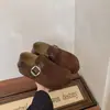 Versión de Piel de Vaca Hebilla Retro Banda Elástica Zapatos Birkenstock Otoño Nuevo Estilo Coreano Mocasines Aumentador Interno de Altura Zapatos Individuales Zapatos para Conducir