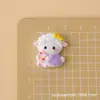 Acessórios de resina fofos de ovelhinhas brilhantes de desenho animado para clipes de cabelo DIY, elásticos de cabelo, enfeites de cabelo, capas de celular e tamancos; cola de creme