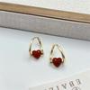 Moda vinho vermelho gota esmalte adorável orelha fivela nicho design luz luxo orelha jóias novo temperamento único brincos para as mulheres