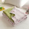 Colcha de verão em gaze plissada Classe A com fibra de soja para resfriamento, lavável à máquina, colcha de ar condicionado, colcha fina de verão, dormitório, pessoa solteira, casal, colcha de verão
