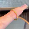 Joyería Chapada en Oro con Diamantes Brillantes, Tienda de Oro Cepillado Anillo Mismo Estilo para Mujer, Diseño Ajustable, Simple y de Moda, Hermoso Anillo de Pluma y Corazón