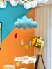 Decorações para Quarto Infantil Nuvem com Rosto Sorridente Decoração Suspensa Feltro Não Tecido Lua Jardim de Infância Vitrine de Shopping Center Decoração Suspensa Aérea