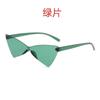 Nuevas gafas de sol sin montura de una sola pieza con forma de ojo de gato triangular transfronterizas, color caramelo personalizado, gafas de sol para fiesta, baile, sesión de fotos callejera