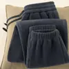 Pantalones térmicos gruesos de forro polar para invierno para hombre, pantalones versátiles con forro de forro polar, pantalones de chándal para hombre, pantalones casuales de alta gama de moda