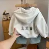 Chaqueta infantil con forro polar 2026 nuevo elegante cárdigan con capucha de dibujos animados chaqueta de forro polar para niñas bebé top casual