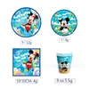 Em estoque Novo Tema Azul do Mickey Layout de Festa de Aniversário Infantil terno Bandeja de Papel Copo de Papel Guardanapo de Papel terno