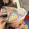 Bufanda Triángulo de Encaje Tejido Francés con Flores, Pañuelo para la Cabeza Estilo Retro Japonés, Cinta para la Cabeza, Bufanda Pequeña Versátil, Accesorios para Fotos