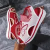 Nuevas Sandalias de Punto Fly de Talla Grande Boca de Pez Suela Gruesa para Mujer, Estilo Deportivo, Banda Elástica de Mariposa, Tacón de Cuña, Chanclas de Playa