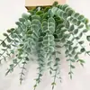 Hojas de Eucalipto Artificiales 38cm Tallo Único Rama de Eucalipto Falsa Transfronteriza Ramo Artificial Planta Verde Decoración del Hogar Flor