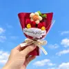 Buquê de flor pompom de fio de tricô, girassol artificial, pequeno buquê de girassol, flores artificiais, conjunto de presente, atacado, transfronteiriço