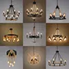 Lustre vintage estilo country americano, luz para sala de estar, design com contas de madeira envelhecida, luz de vela estilo francês para quarto e sala de jantar, iluminação decorativa para pousadas