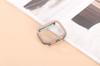 Adecuado para Apple Watch Iwatch Estuche Porcelana Crema Bicolor Borde de Diamantes de Doble Fila Media Cubierta Hueca