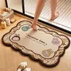 Alfombrilla de Piso de Tierra de Diatomeas Estilo Americano Retro, Felpudo Antideslizante y Absorbente de Agua para la Entrada, Resistente a Manchas y Anticaídas, Alfombrilla de Baño Lavable