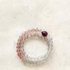 Pulsera de Cristal de Fresa 6MM Piedra Lunar gris dos anillos regalo para novia novia fresco delicado librito rojo Estilo caliente
