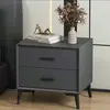 Mesita de noche de cuero de lujo ligero, mueble de noche simple de madera maciza para uso doméstico, armario de almacenamiento pequeño moderno de gama alta para dormitorio