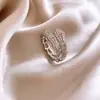 Estilo Minimalista Anillo Geométrico de Circonita Ins Anillo para Dedo Índice de Gama Alta Nicho Joyería Versátil Simple de Moda para Mujeres
