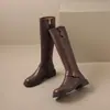 Botas Altas Retro de Tacón Grueso para Mujer 2026 Tendencia Otoño/Invierno Nuevo Estilo Moda Adelgazantes Botas Altas Botas de Montar para Personas Bajas