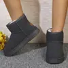 Botas de Neve com Solado Grosso para Mulheres 2026 Outono e Inverno Mocassins Slip-On com Forro de Lã, Espessadas para Calor, Tamanho Grande, Antiderrapantes