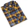 Ropa de Primavera y Verano para Madres de Edad Media y Mayores Camisa de Sarga a Cuadros Top de Manga Larga para Mujer Cárdigan Puesto para Recorrer el Mundo
