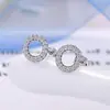 E-commerce transfronteiriço mais vendido brincos de zircônia com 26 letras em inglês agulhas de prata 925 brincos requintados totalmente cravejados de diamantes brincos