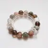 [Estrellas Brillantes] Pulsera de Cristal Blanco Natural para Mujer Versátil Oro Negro Super Siete Pulsera de Luz de Luna Gris Venta al por Mayor