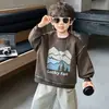 Moletom Infantil Outono 2026 Novo Estilo Crianças Outono Manga Longa Roupa de Bebê Estilo Primavera e Outono Roupas de Outono para Meninos Frescas e Bonitas