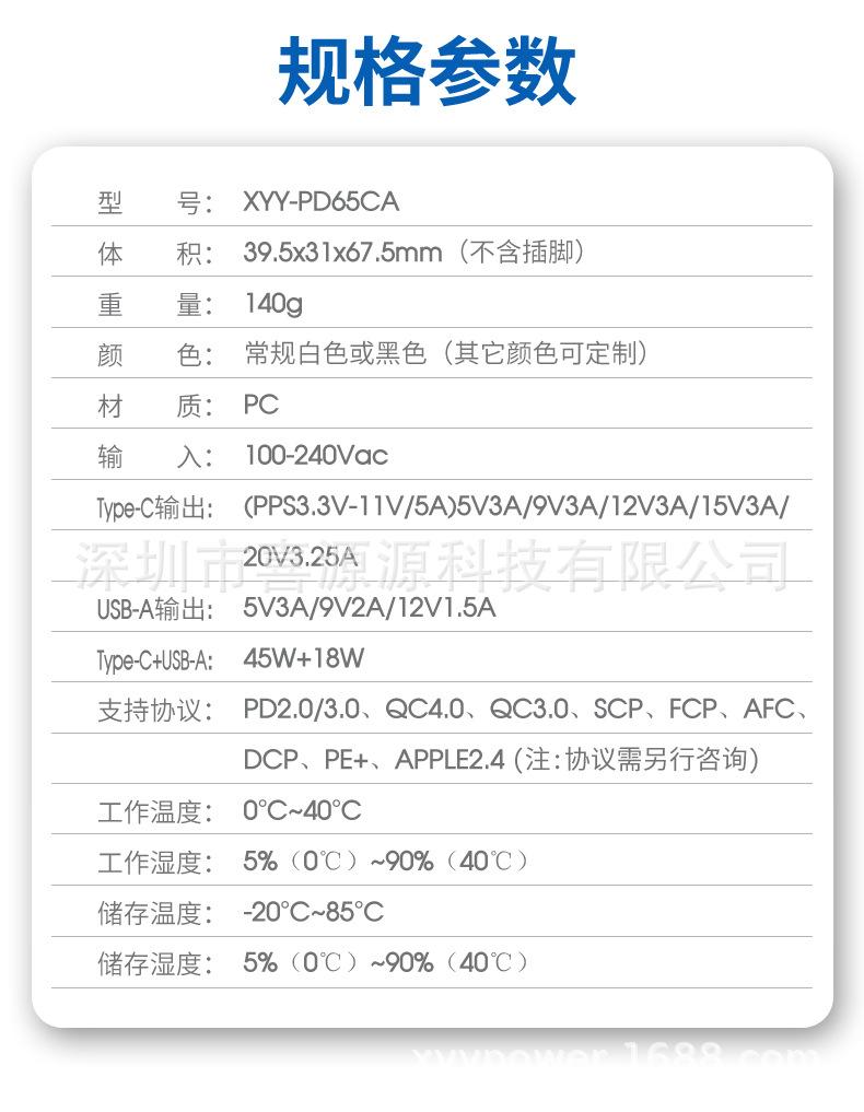 氮化镓PD65W英规1C1A